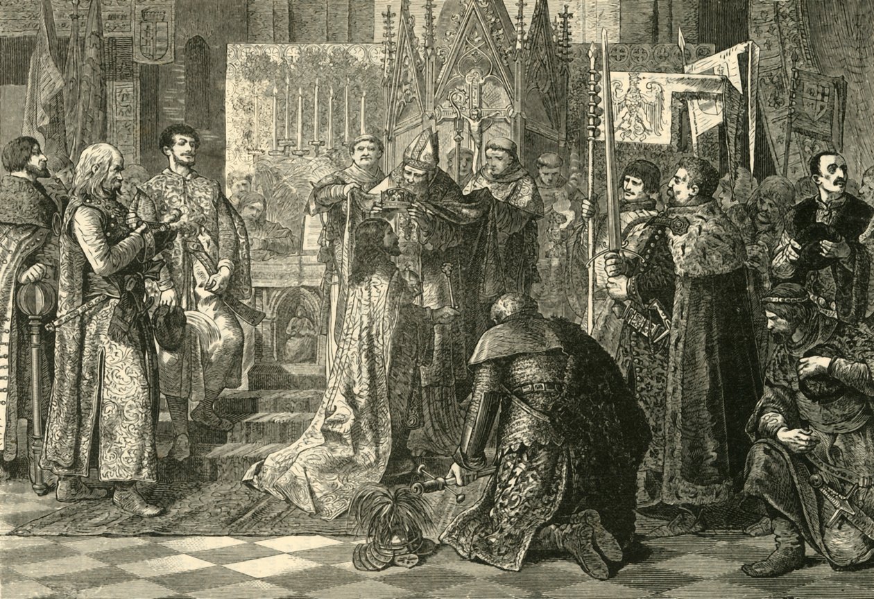 Korunovace Ludvíka I. Uherského jako krále Polska v Krakově, 1370, 1890. od Unbekannt