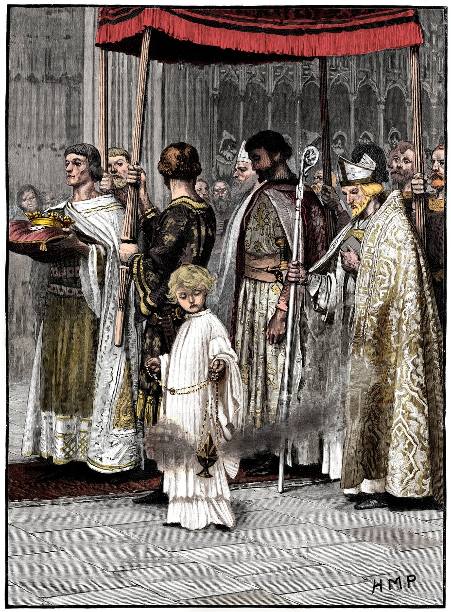 Korunovace Richarda I. ve Westminsterském opatství 1189, c1880 od Unbekannt