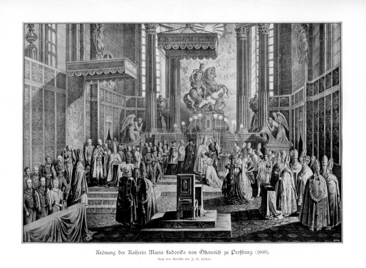 Korunovace rakouské císařovny Marie Ludoviky v Pressburgu, 1808 od Unbekannt