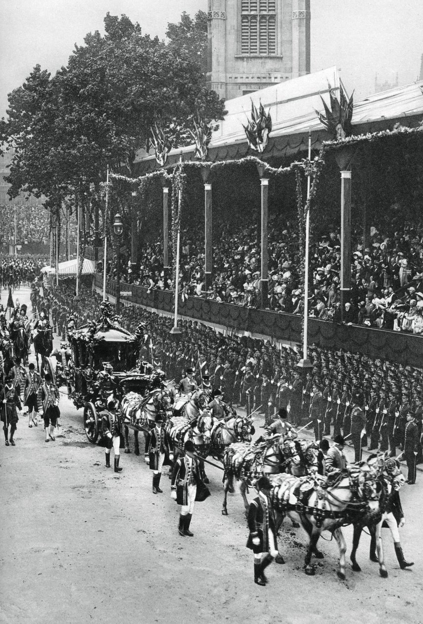 Korunovační průvod Jiřího V. a královny Marie, poblíž Westminsterského opatství, 22. června 1911, 1937 od Unbekannt