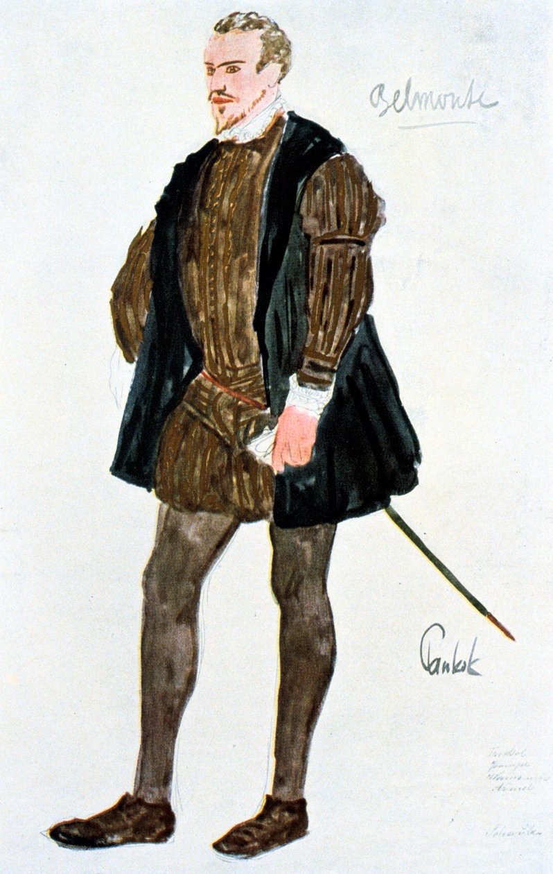 Kostýmní návrh pro Belmonte, c1913 od Unbekannt