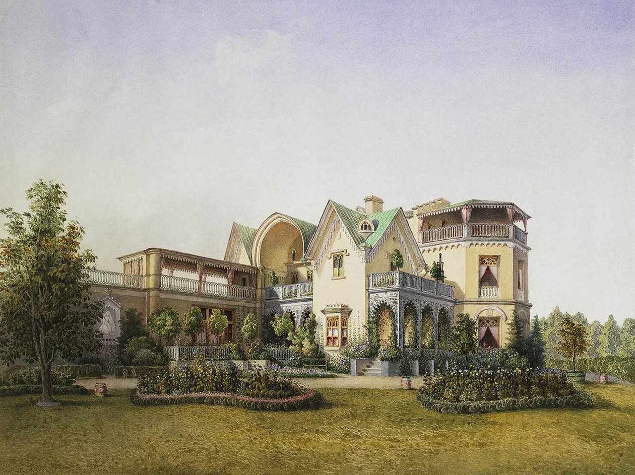 Palác Cottege v Alexandrijském parku v Peterhofu, 1847 od Unbekannt