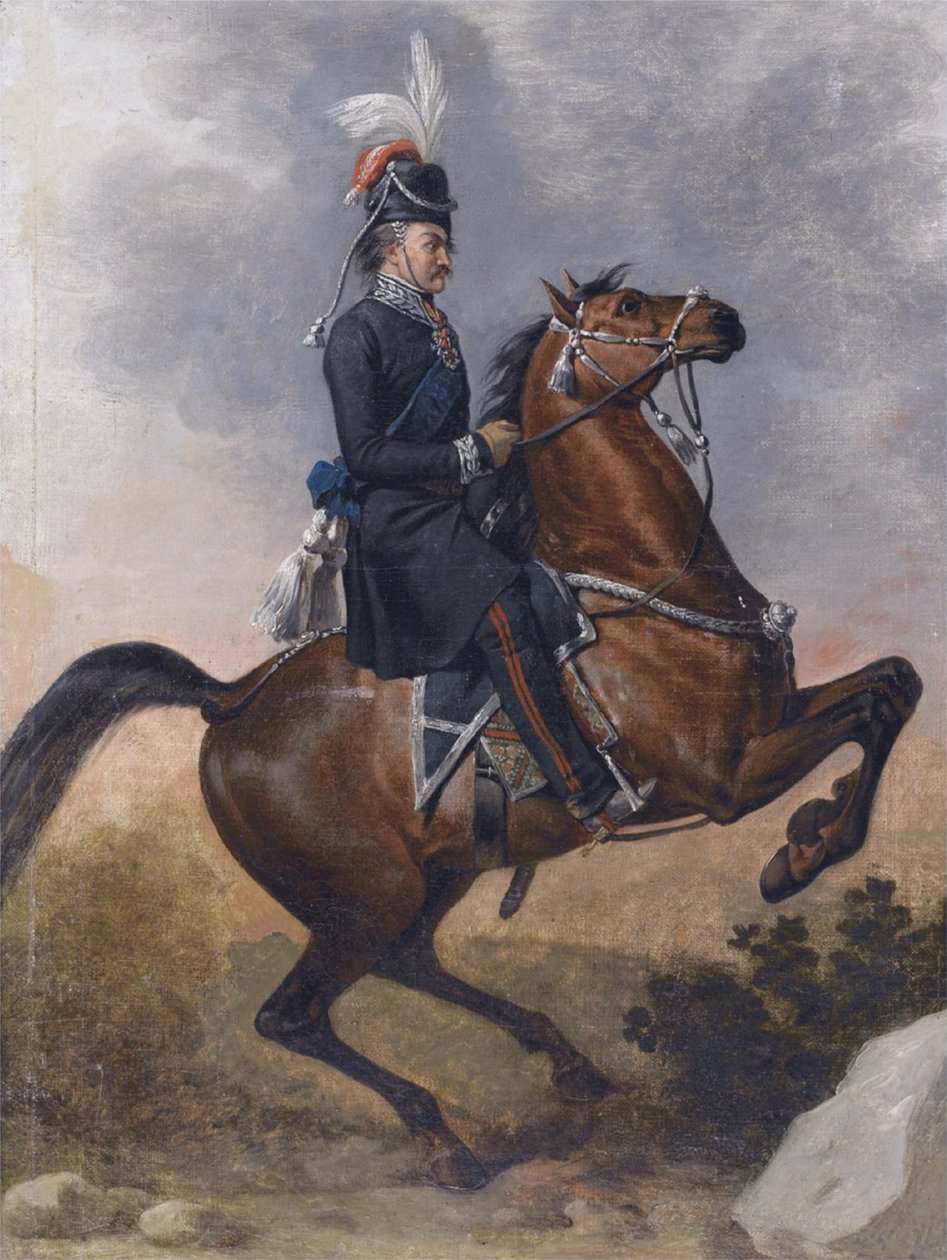 Hrabě Matvej Ivanovič Platov 1757-1818 na koni, 19. století od Unbekannt