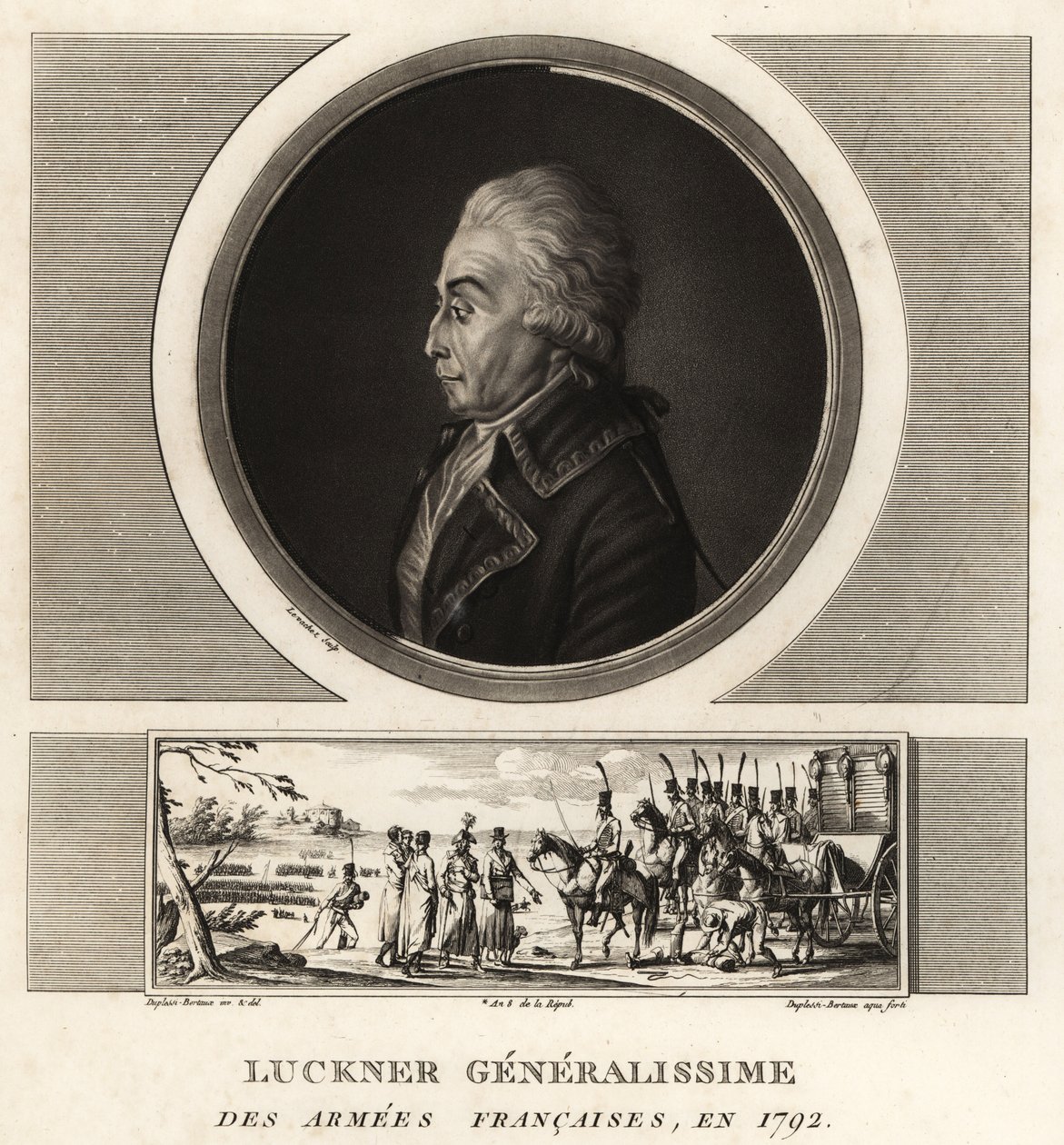 Hrabě Nicolas Luckner, francouzský revoluční generál, Generalissime des Armees Francaises, popraven v roce 1794 od Unbekannt