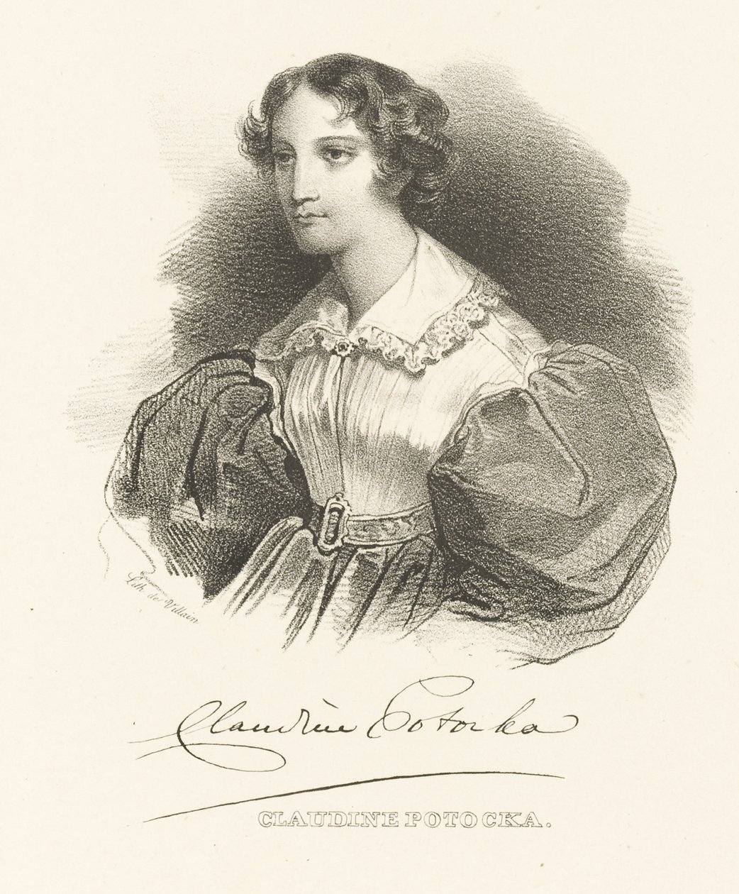 hraběnka Klaudyna Claudine Potocka, rozená Dzialynska 1801-1836, c. 1830. od Unbekannt
