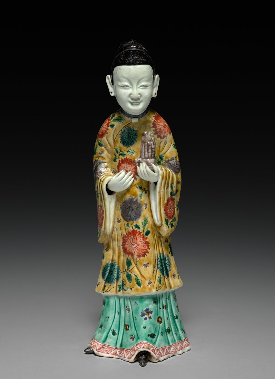 Dvorní dáma držící Sheng, 1662-1722. od Unbekannt