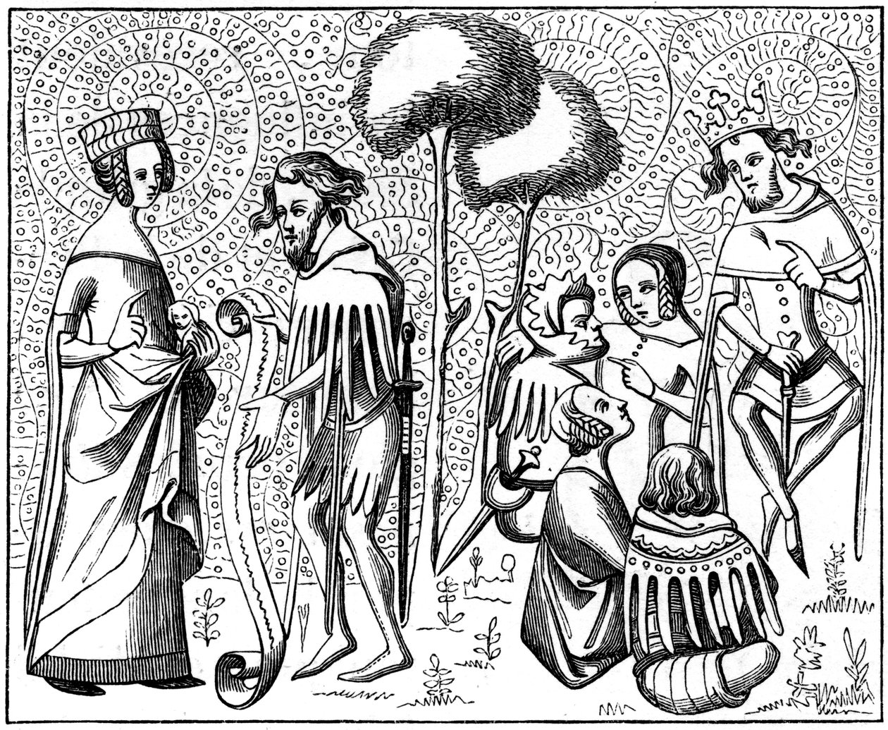 Court of Love, Provence, Francie, 14. století 1849 od Unbekannt