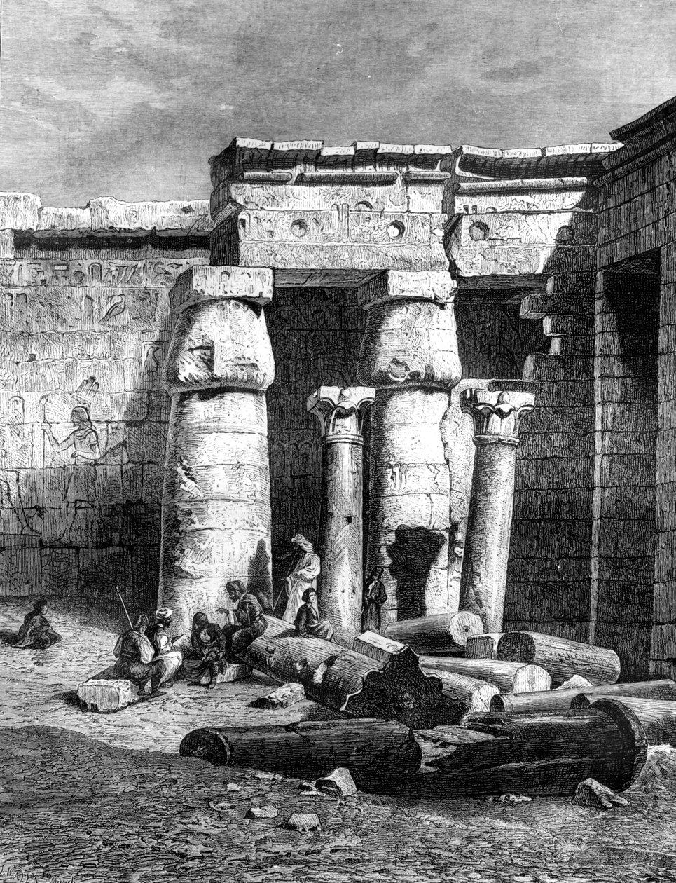 Soud se zbytky křesťanské církve, Medinet-Habou, 1881 od Unbekannt