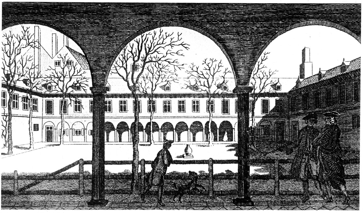 Nádvoří Gresham College, Londýn, 18. století od Unbekannt