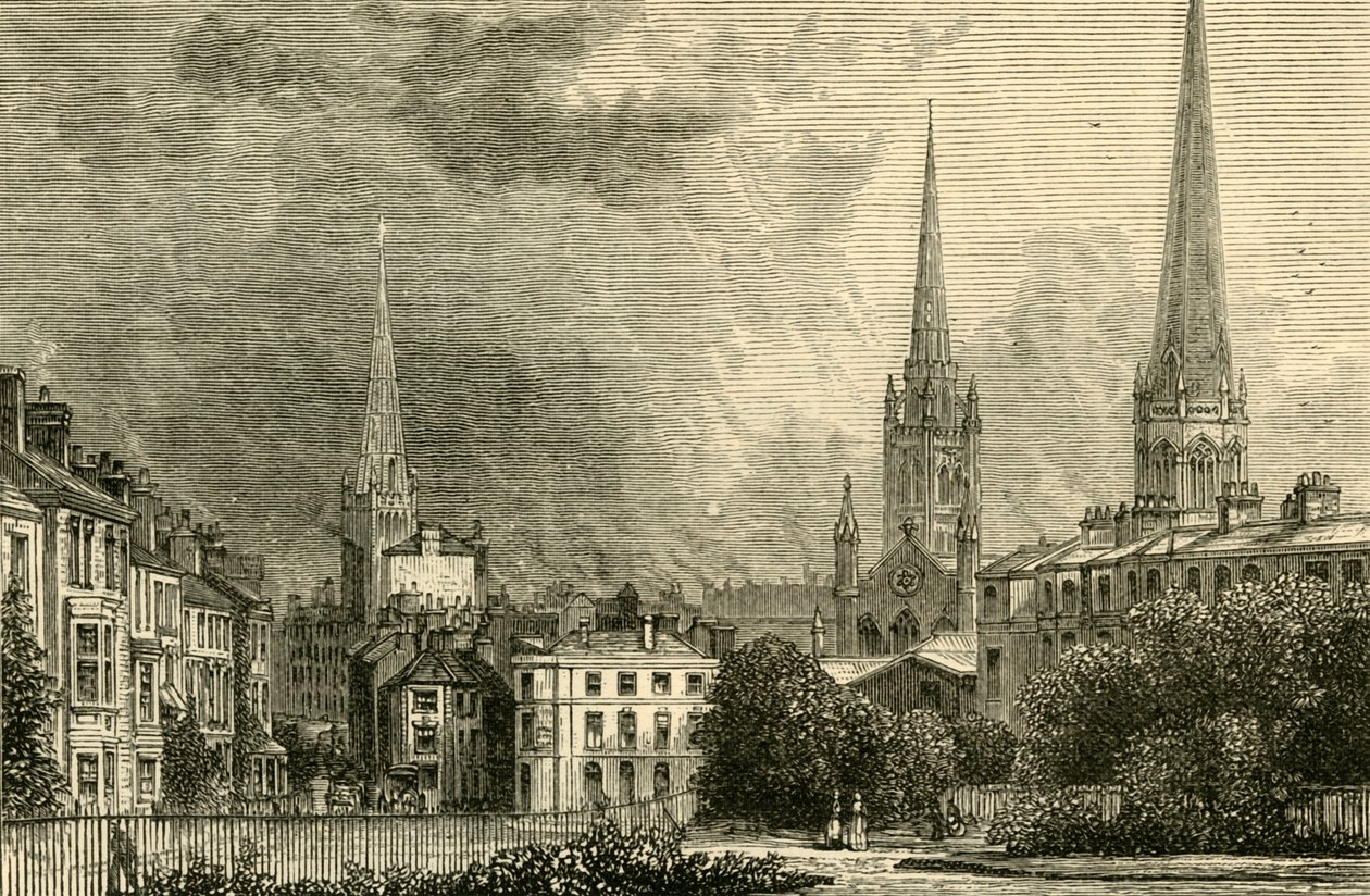 Coventry – The Spires of Trinity, St. Michaels, and Christ Church, 1898. od Unbekannt
