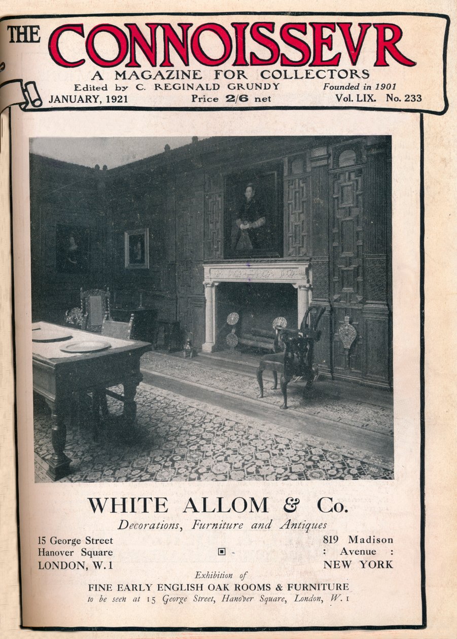 Obálka The Connoisseur, leden 1921 od Unbekannt