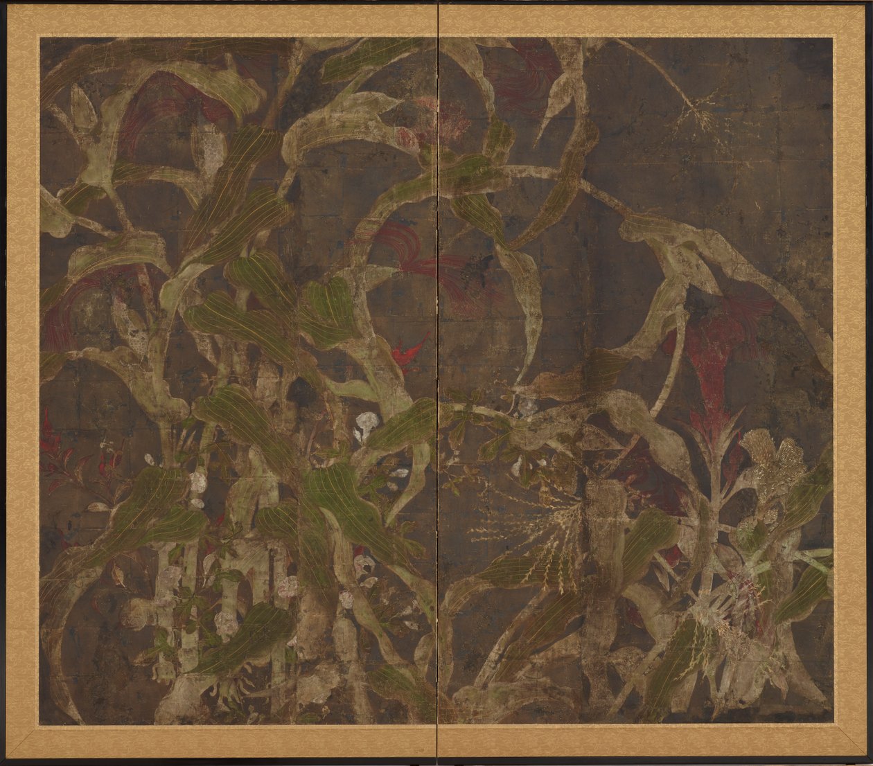 Coxcombs, kukuřice a ranní slávy, Momoyama období, 1568-1615. od Unbekannt