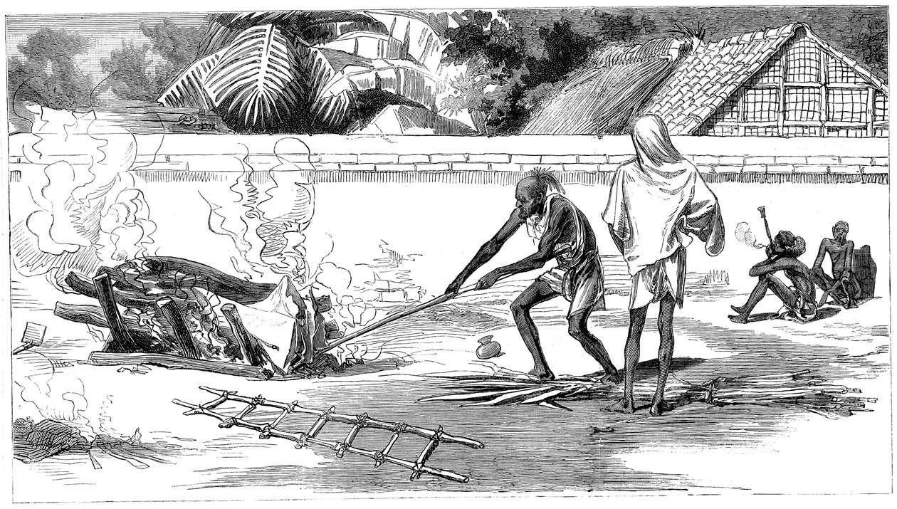Kremace v Kalkatě, Indie, 1882 od Unbekannt