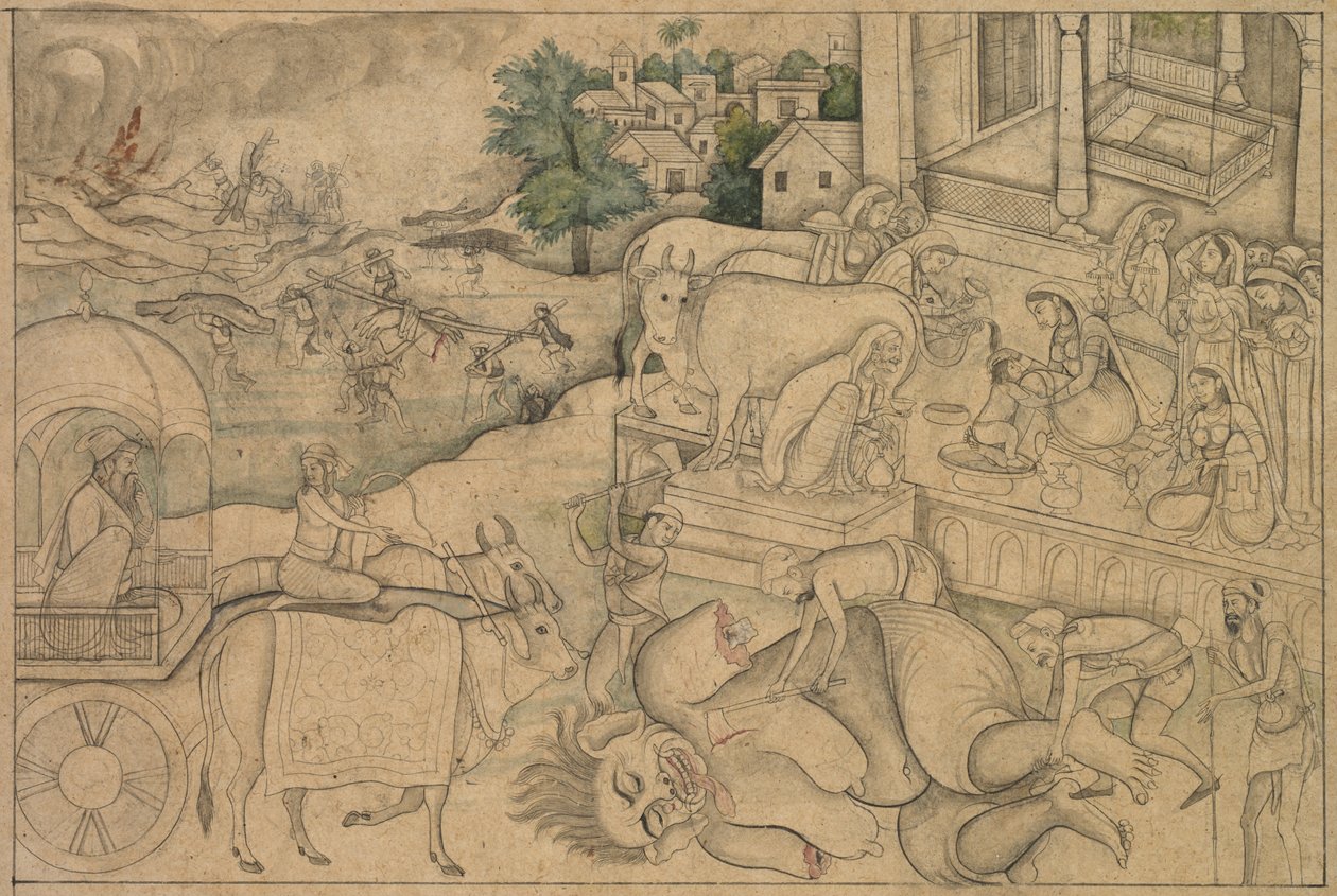 Kremace démonky Putany, od Krišny-Líly, c. 1790. od Unbekannt