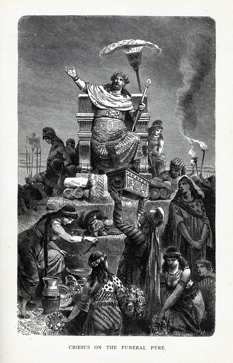 Croesus na pohřební hranici, 1882 od Unbekannt