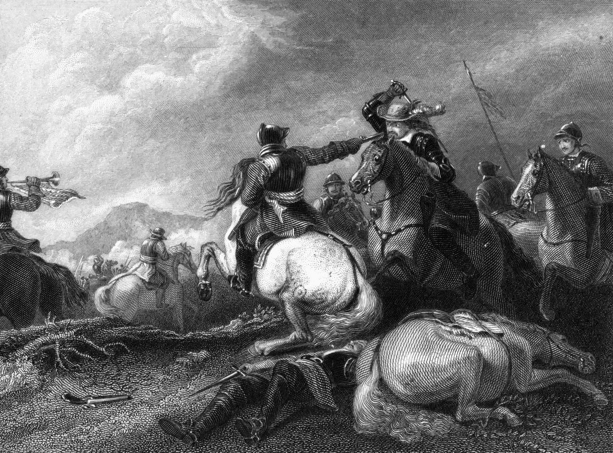 Cromwell v bitvě u Marston Moor, 2. července 1644, 19. století od Unbekannt