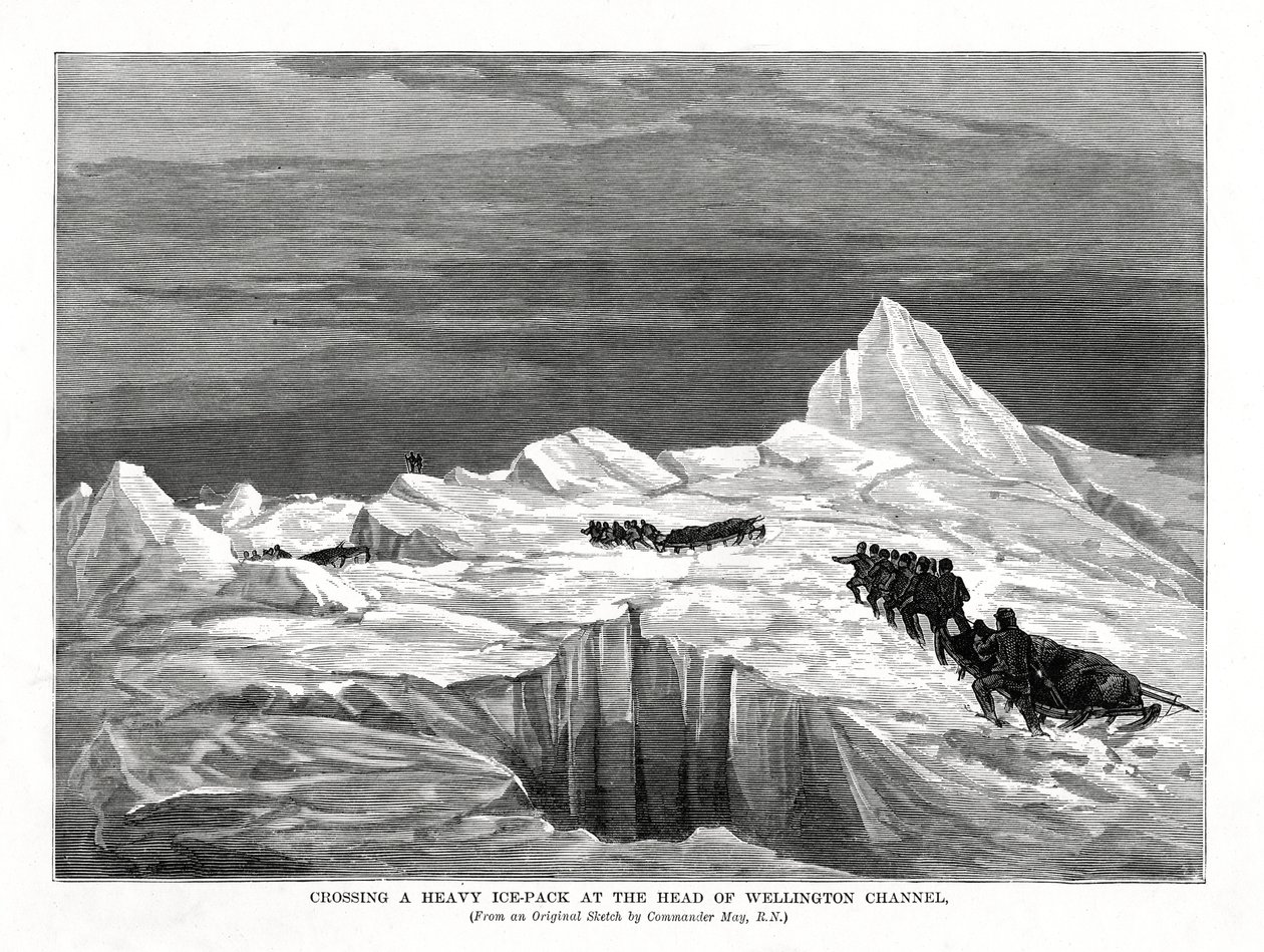 Překročení těžkého ledového balíku v čele Wellingtonského kanálu, 1877 od Unbekannt