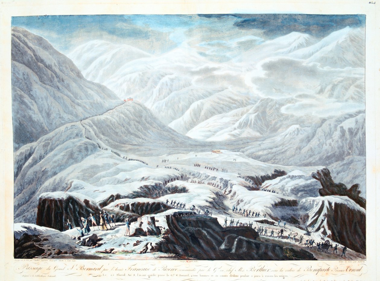 Přechod přes průsmyk Saint Bernard, 1800 od Unbekannt