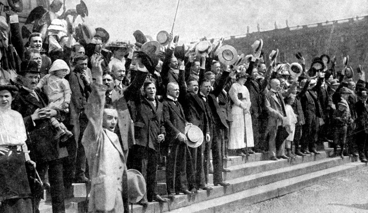Davy jásaly během vypuknutí nepřátelství, válečná horečka v Německu, první světová válka, 1914 od Unbekannt
