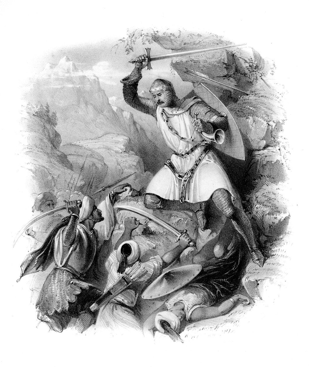 Křižák v bitvě, 19. století od Unbekannt