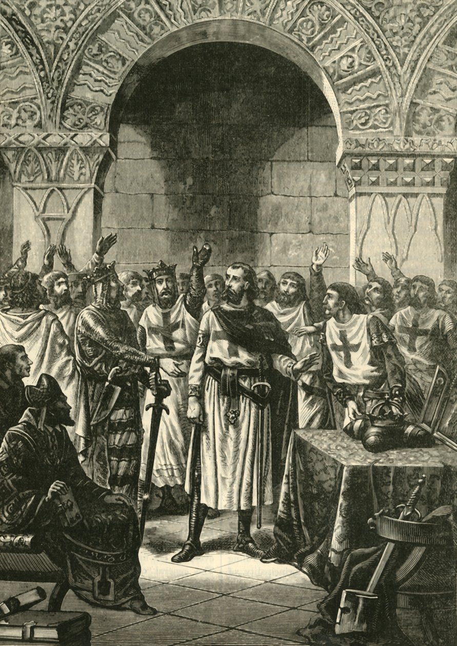 Crusaders Proclaiming Godfrey of Bouillon King of Jerusalem, 1890. od Unbekannt