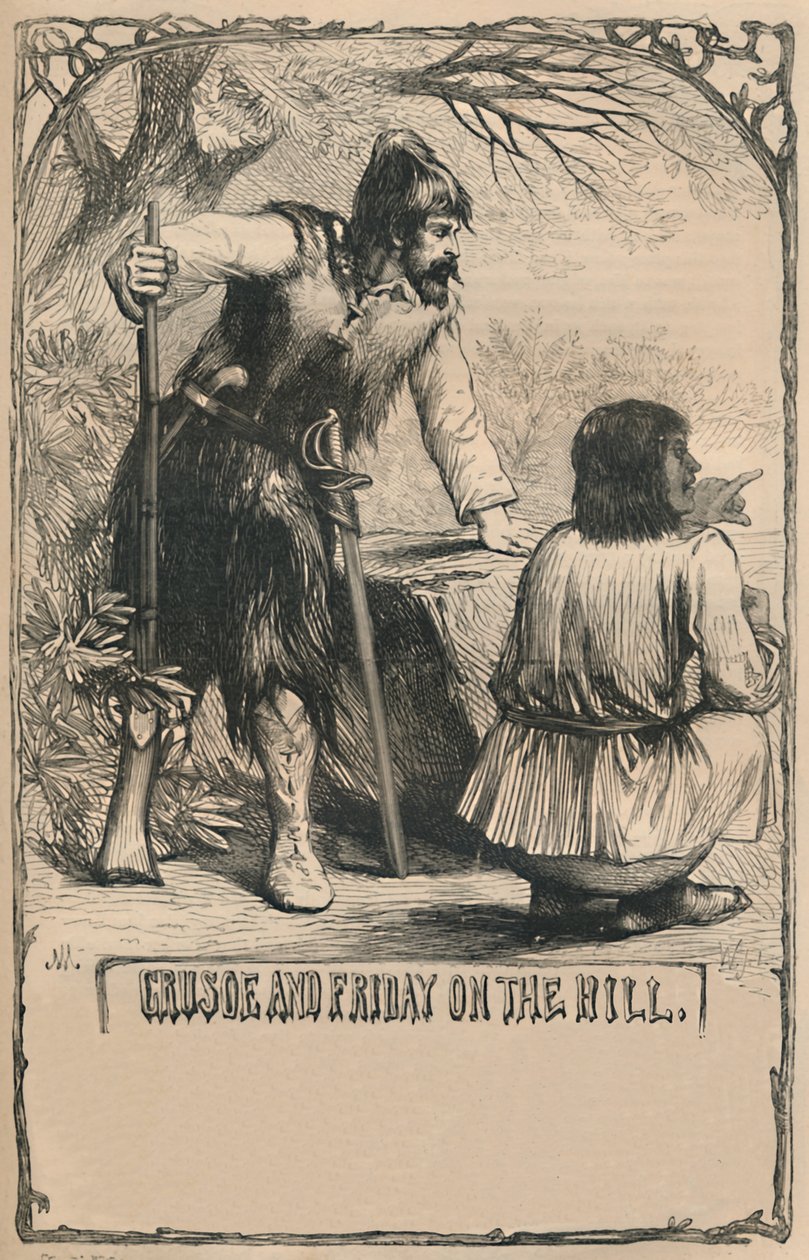 Crusoe a pátek na kopci, c1870 od Unbekannt