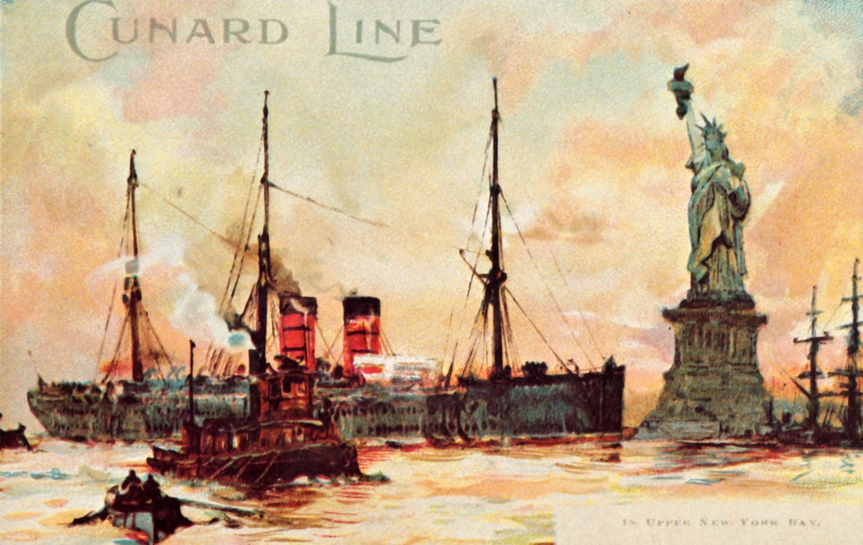Cunard Line - V Upper New York Bay, c1900. od Unbekannt