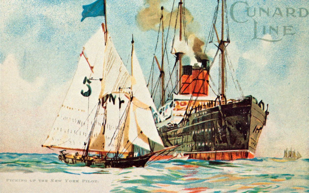 Cunard Line - Vyzvednutí New York Pilot, c1904. od Unbekannt