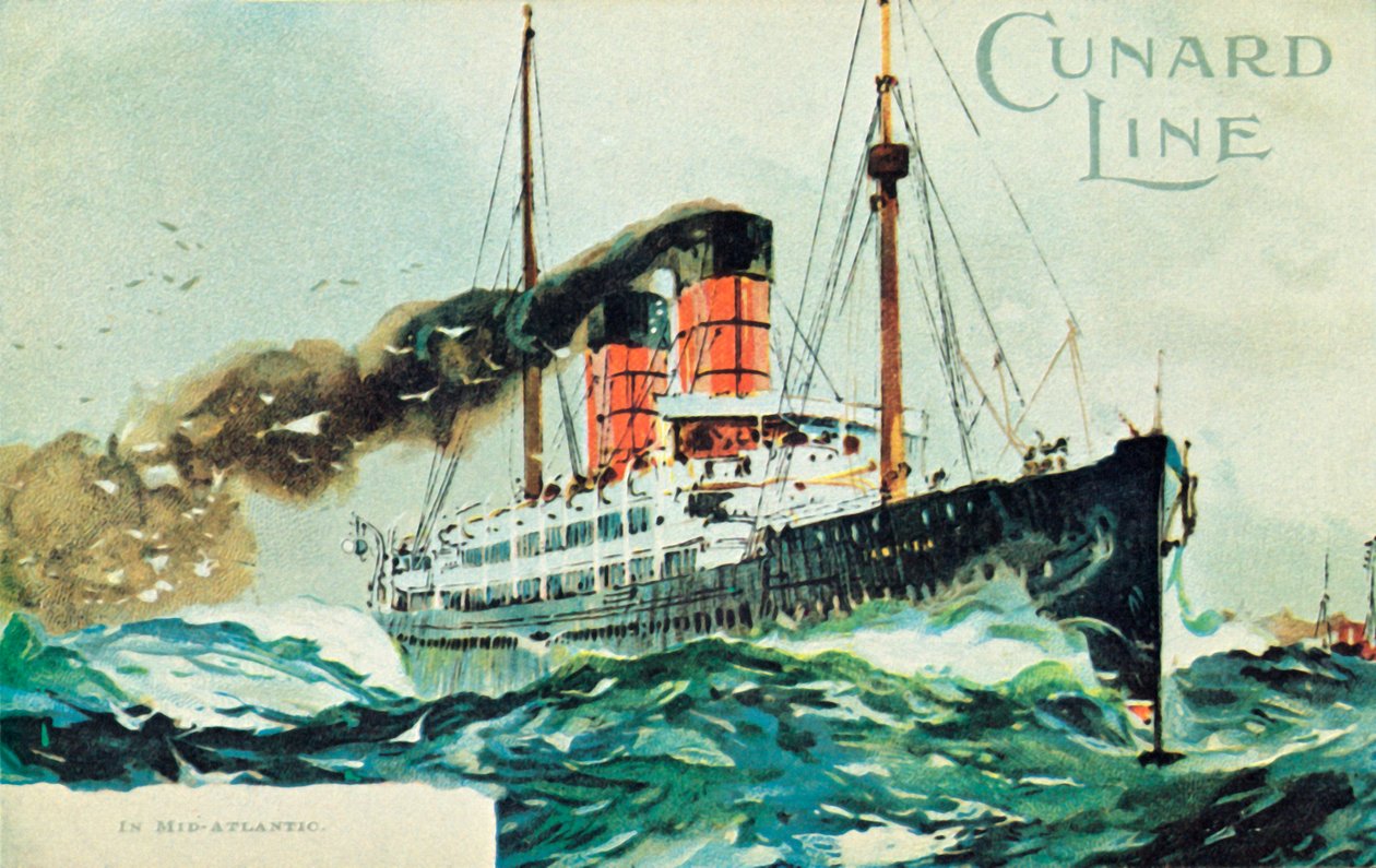Cunard Line, ve středním Atlantiku, c1900. od Unbekannt