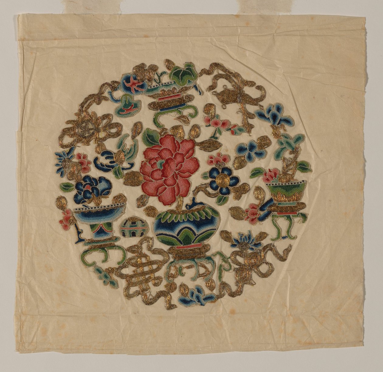Vyšívání s motivem Cut Out, Čína, dynastie Qing 1644-1911, 19. století. od Unbekannt