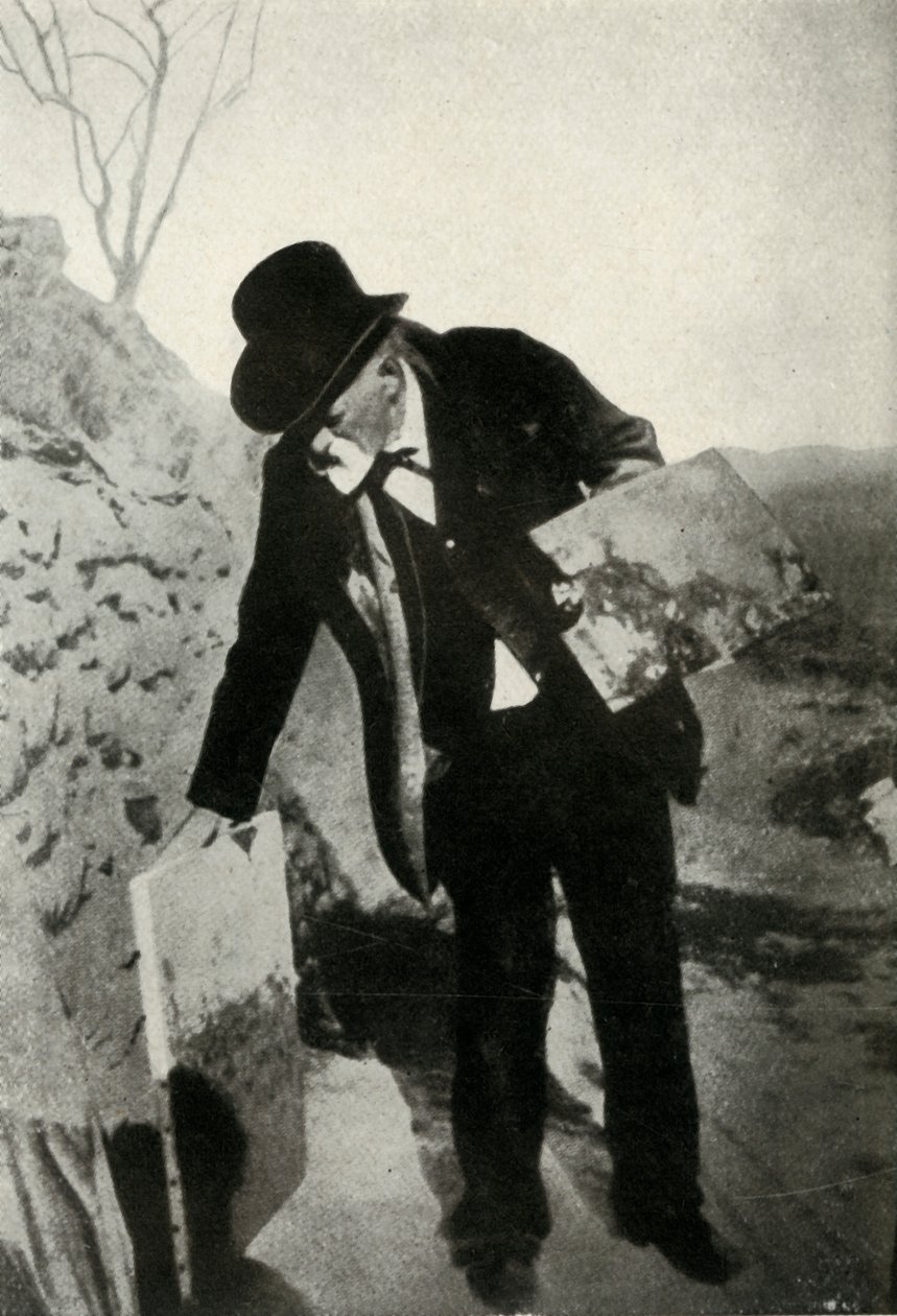 Cézanne s obrazem a paletou, c1900, 1947. od Unbekannt