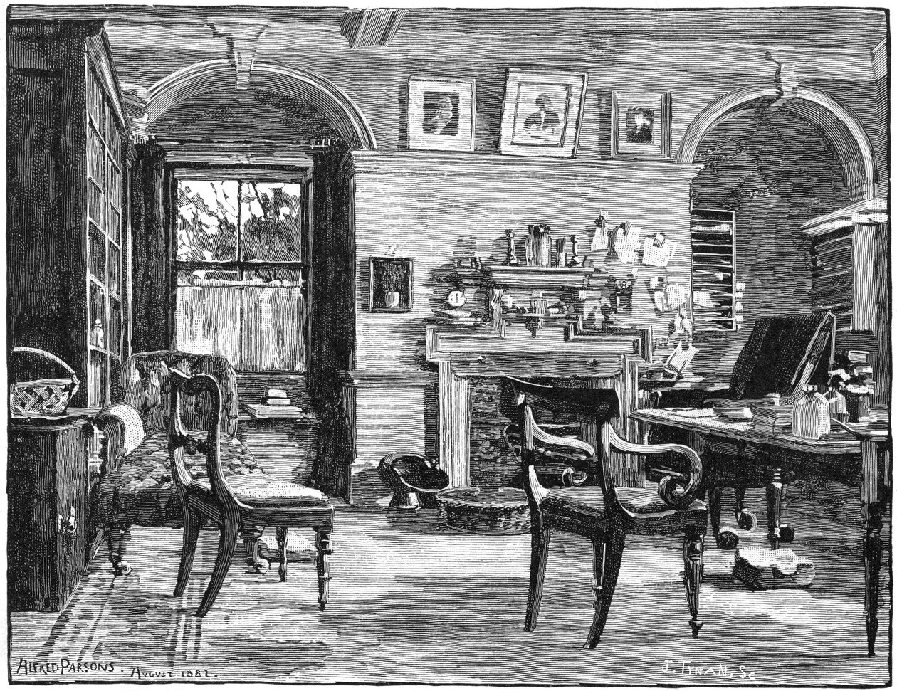Darwins studuje v Down House, jeho domově poblíž Beckenham, Kent, 1883 od Unbekannt