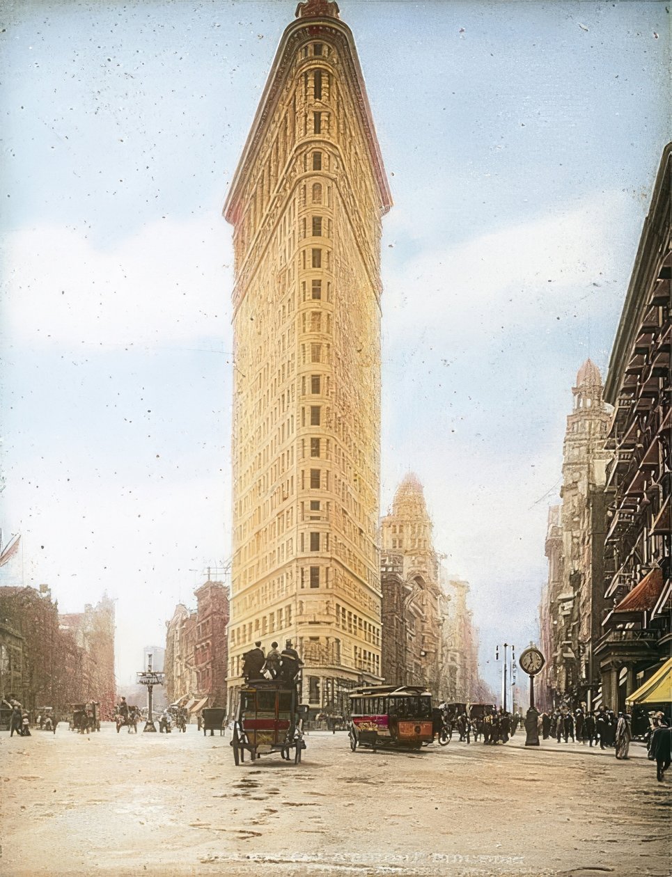 Flatiron Building (Fuller Building). Jeden z nejstarších mrakodrapů v New Yorku. Kolem roku 1905 od Unbekannt
