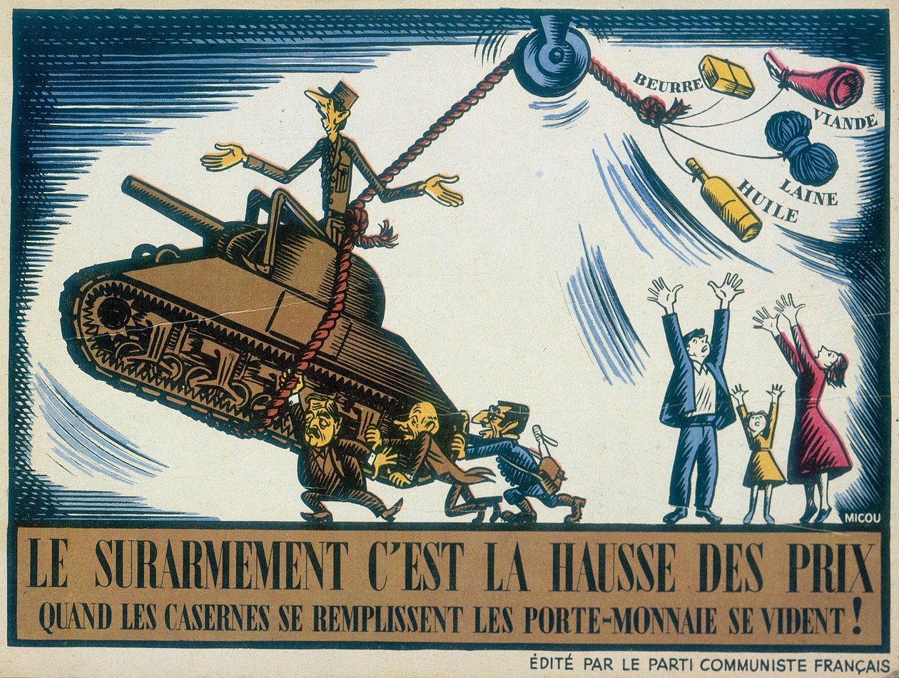 De Gaulle zobrazený jako válečný štváč, 1950 od Unbekannt