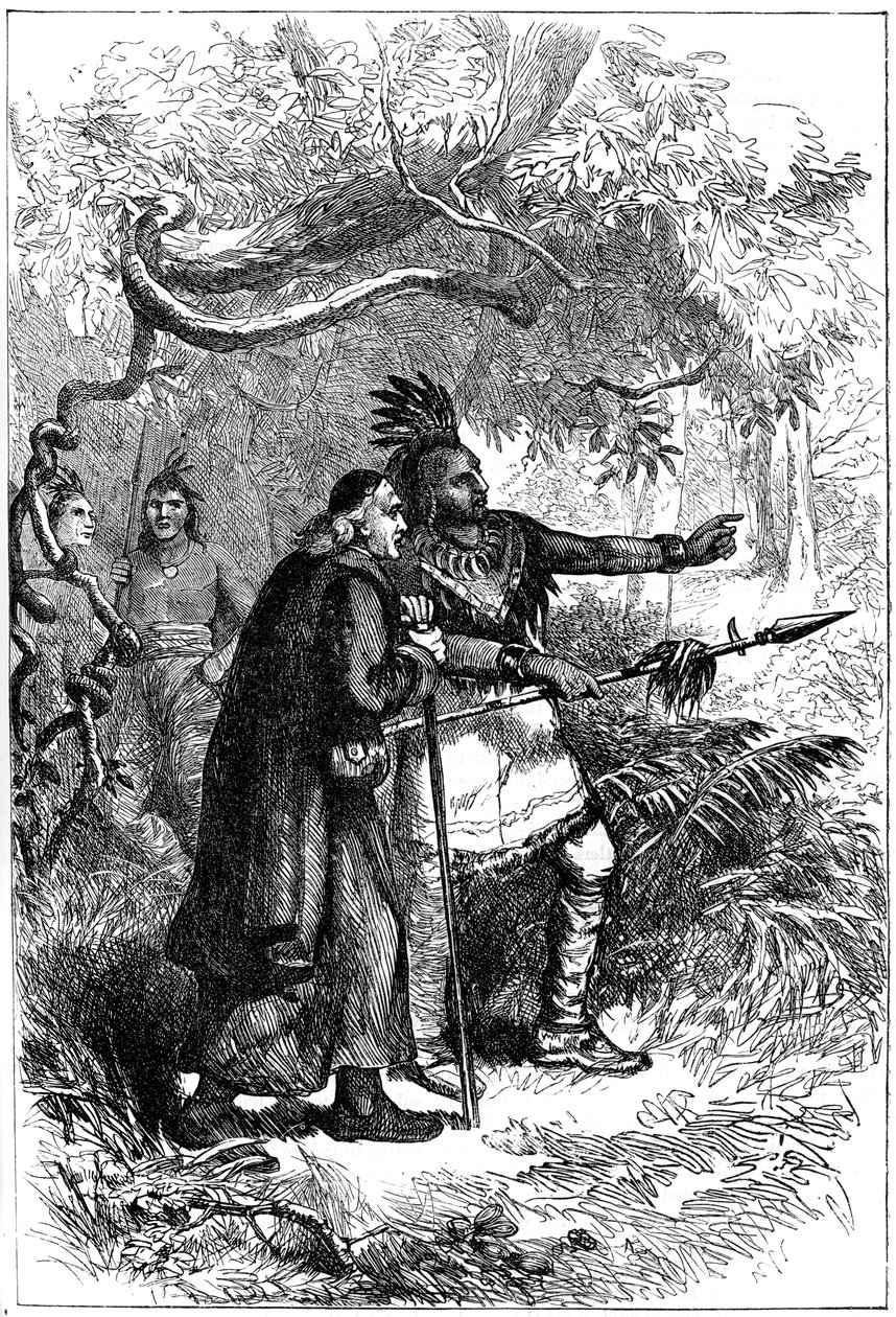 De Lamberville poslán pryč Onondagas, konec 17. nebo začátek 18. století c1880 od Unbekannt