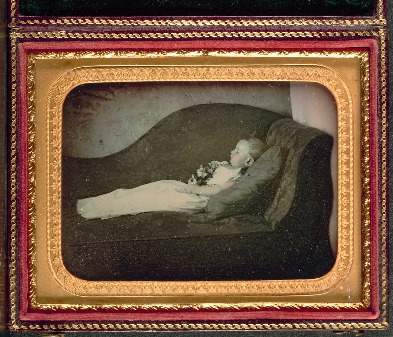 Mrtvé dítě na pohovce, c. 1855. od Unbekannt