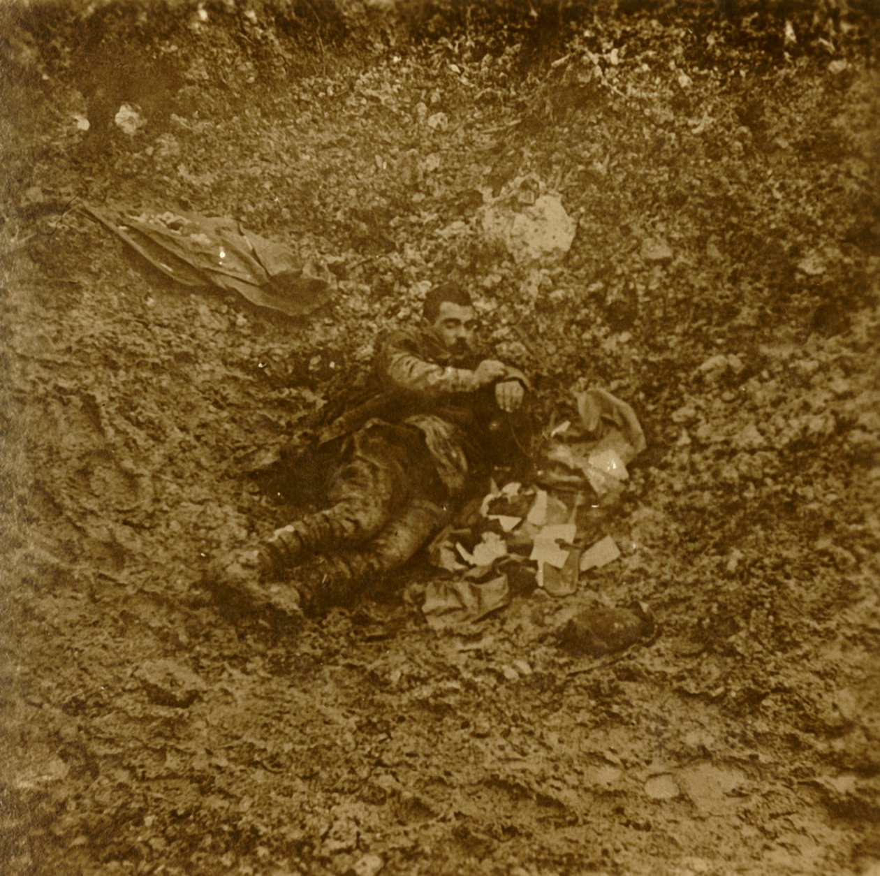 Mrtvý německý voják, Verdun, severní Francie, c1914-c1918 od Unbekannt