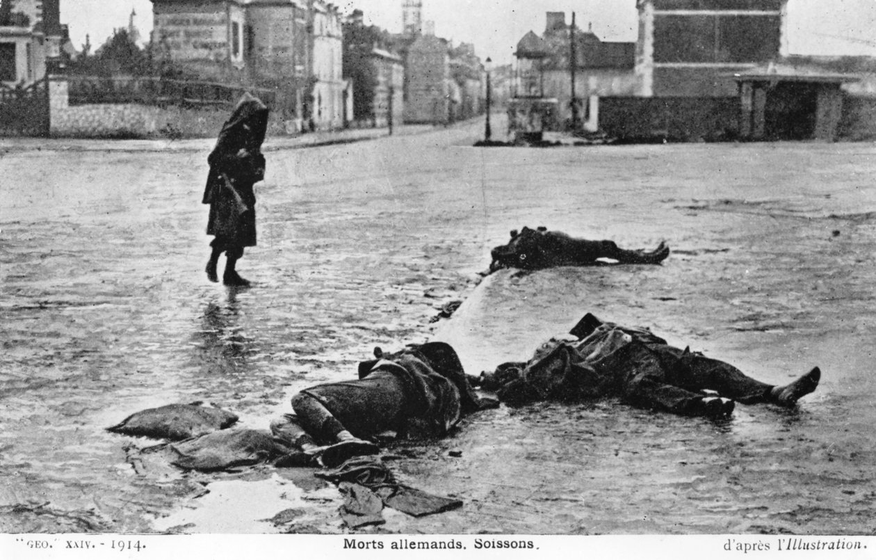 Mrtví němečtí vojáci, Soissons, Francie, 1914 od Unbekannt