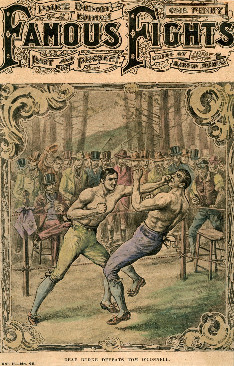 Deaf Burke porazí Toma OConnella, 1837 konec 19. nebo začátek 20. století od Unbekannt