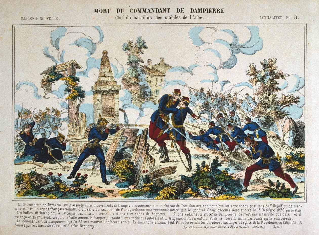 Smrt velitele de Dampierre, obležení Paříže, francouzsko-pruská válka, 13. října 1870 od Unbekannt