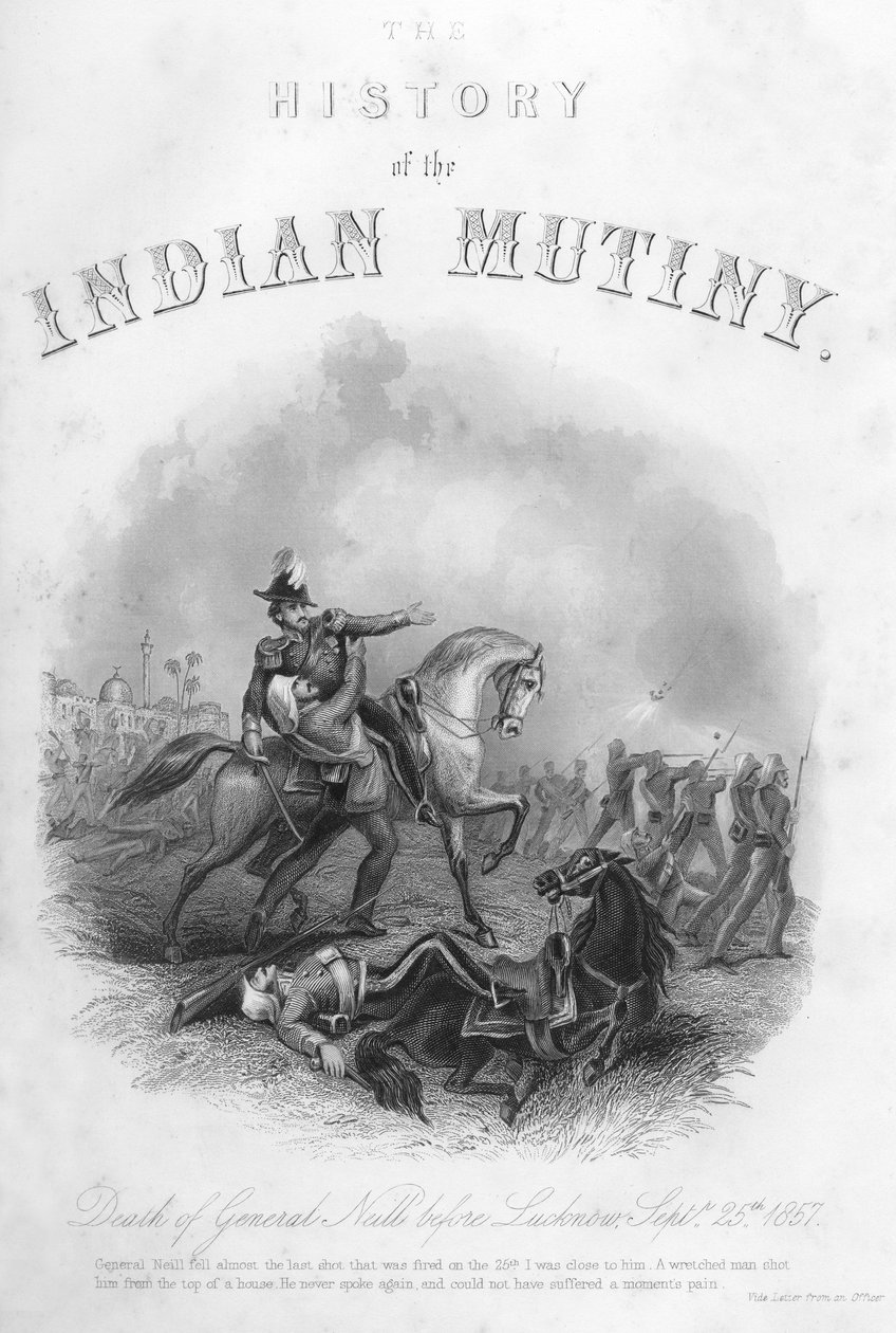 Smrt generála Neilla před Lucknow, 25. září 1857, c1860 od Unbekannt