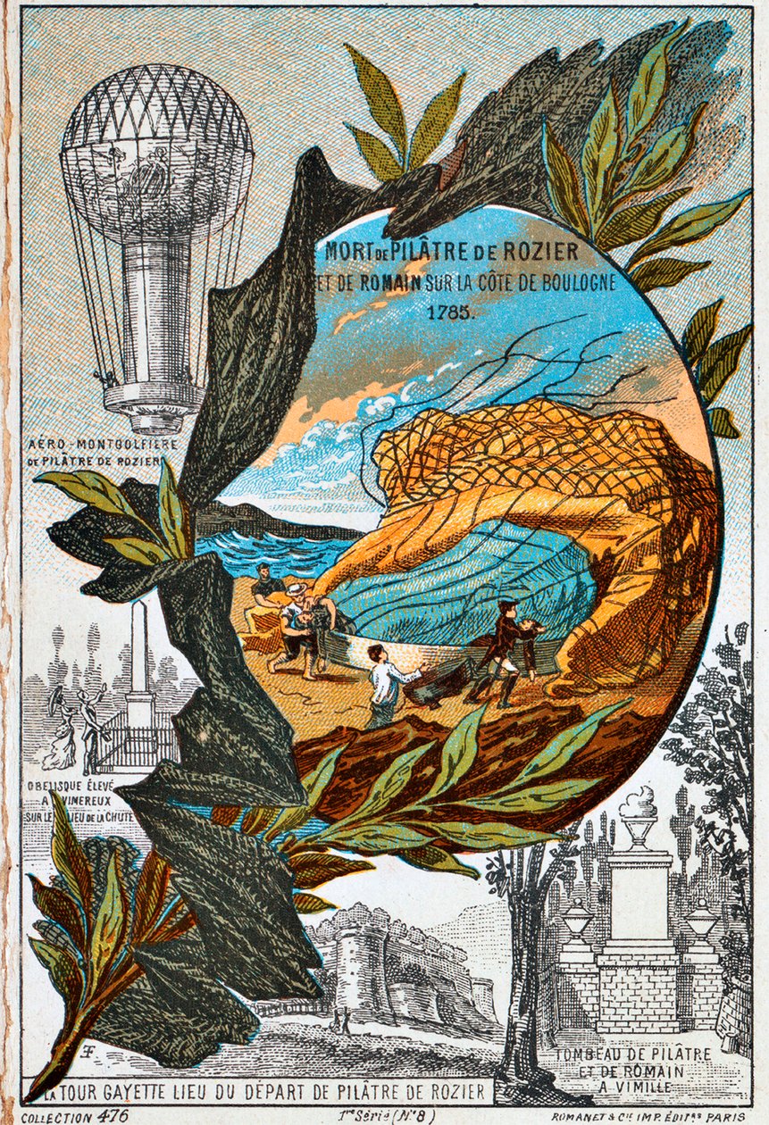 Smrt Pilâtre de Rozier a Romain, 1785 1890. od Unbekannt