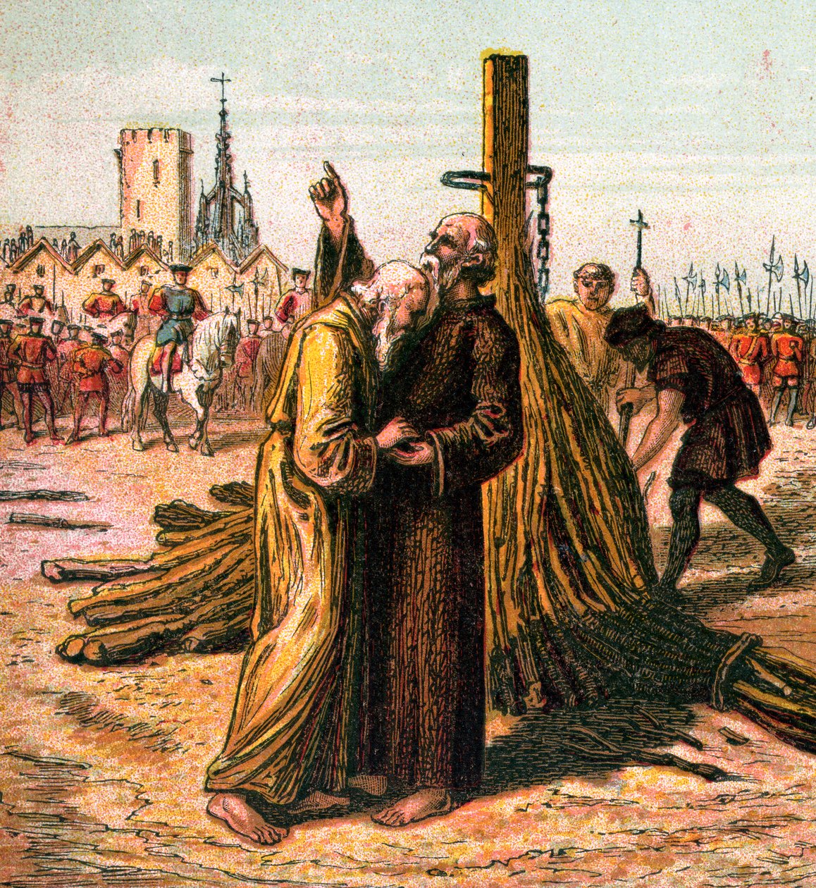 Smrt Ridleyho a Latimera, 1555, c1850 od Unbekannt