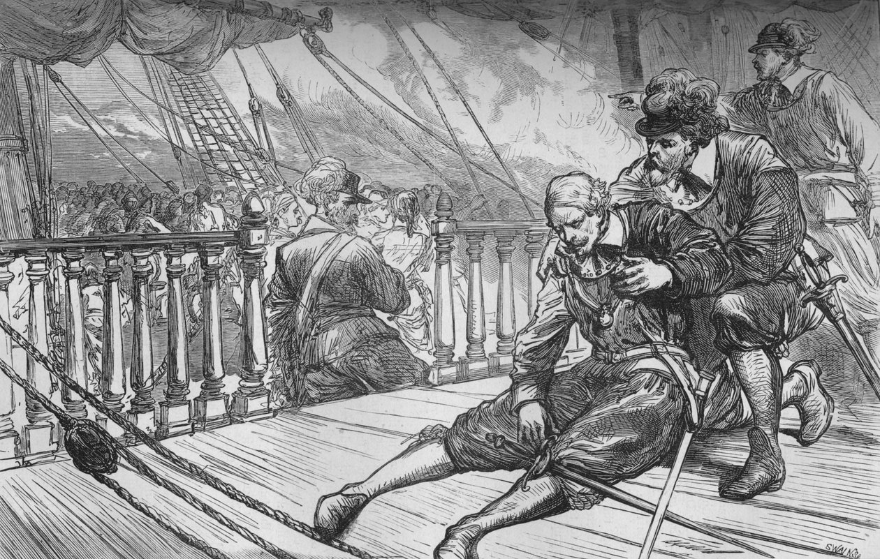 Smrt Van Tromp, 10. srpna 1653, c1880 od Unbekannt