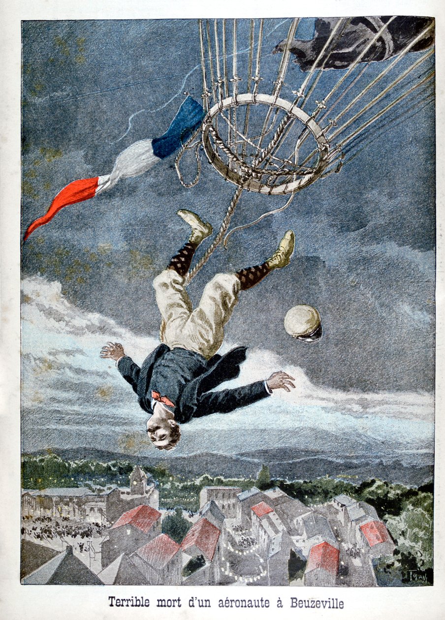 Smrt aeronauta nad Beuzeville, Francie, 1899 od Unbekannt