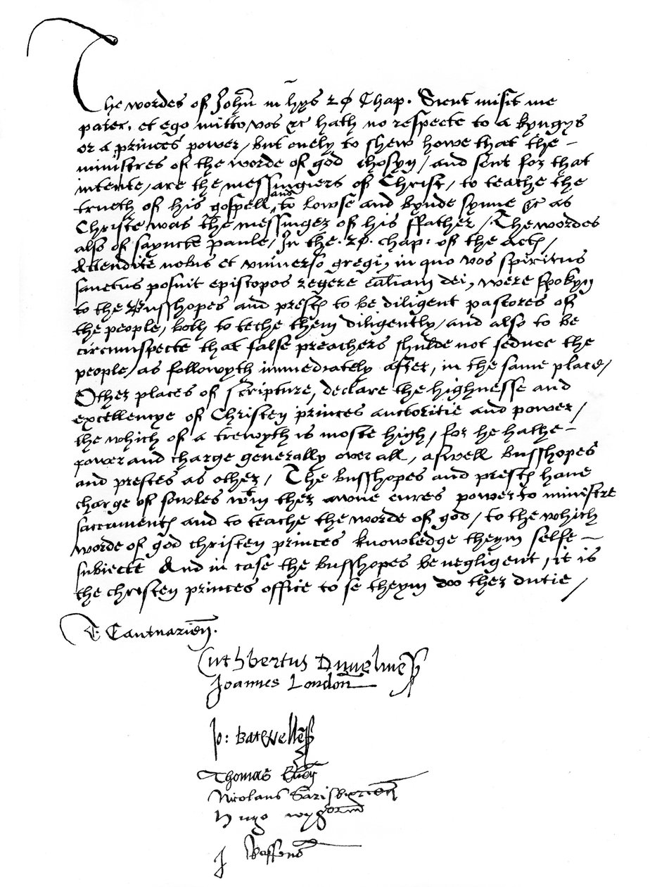 Prohlášení biskupů ve prospěch pravomocí krále Jindřicha VIII., 16. století, 1840 od Unbekannt