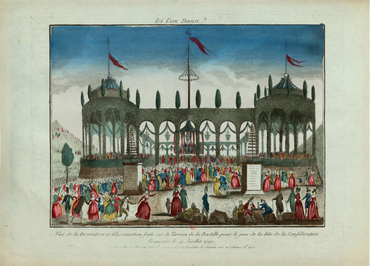 Dekorace a osvětlení Bastily pro Festival federace dne 14. července 1790. od Unbekannt