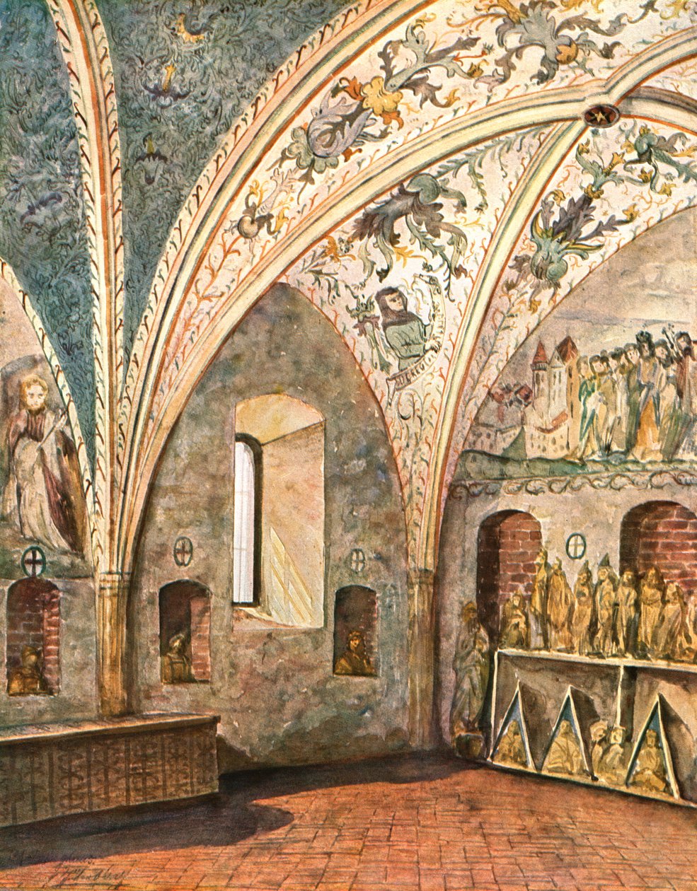 Dekorace v kostele svatého Mikuláše, Jüterbog, Brandenburg, Německo, 1928. od Unbekannt