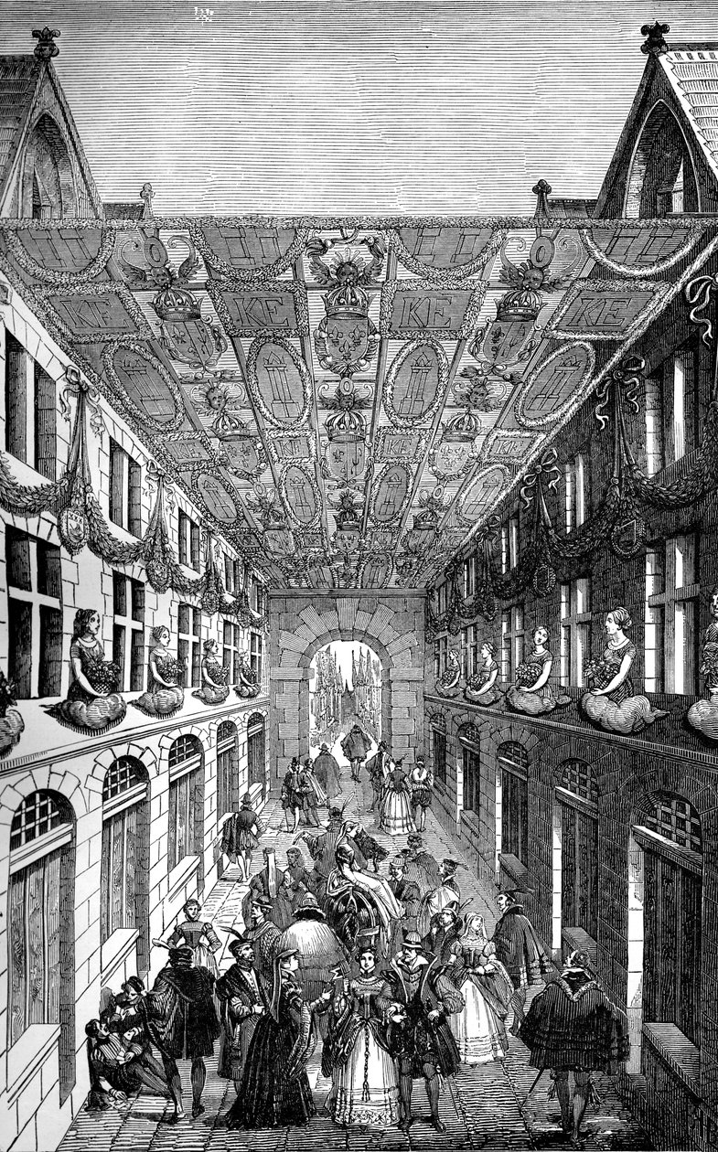 Výzdoba mostu Notre Dame, Paříž, pro vstup Karla IX z Francie, 1571 1882-1884 od Unbekannt