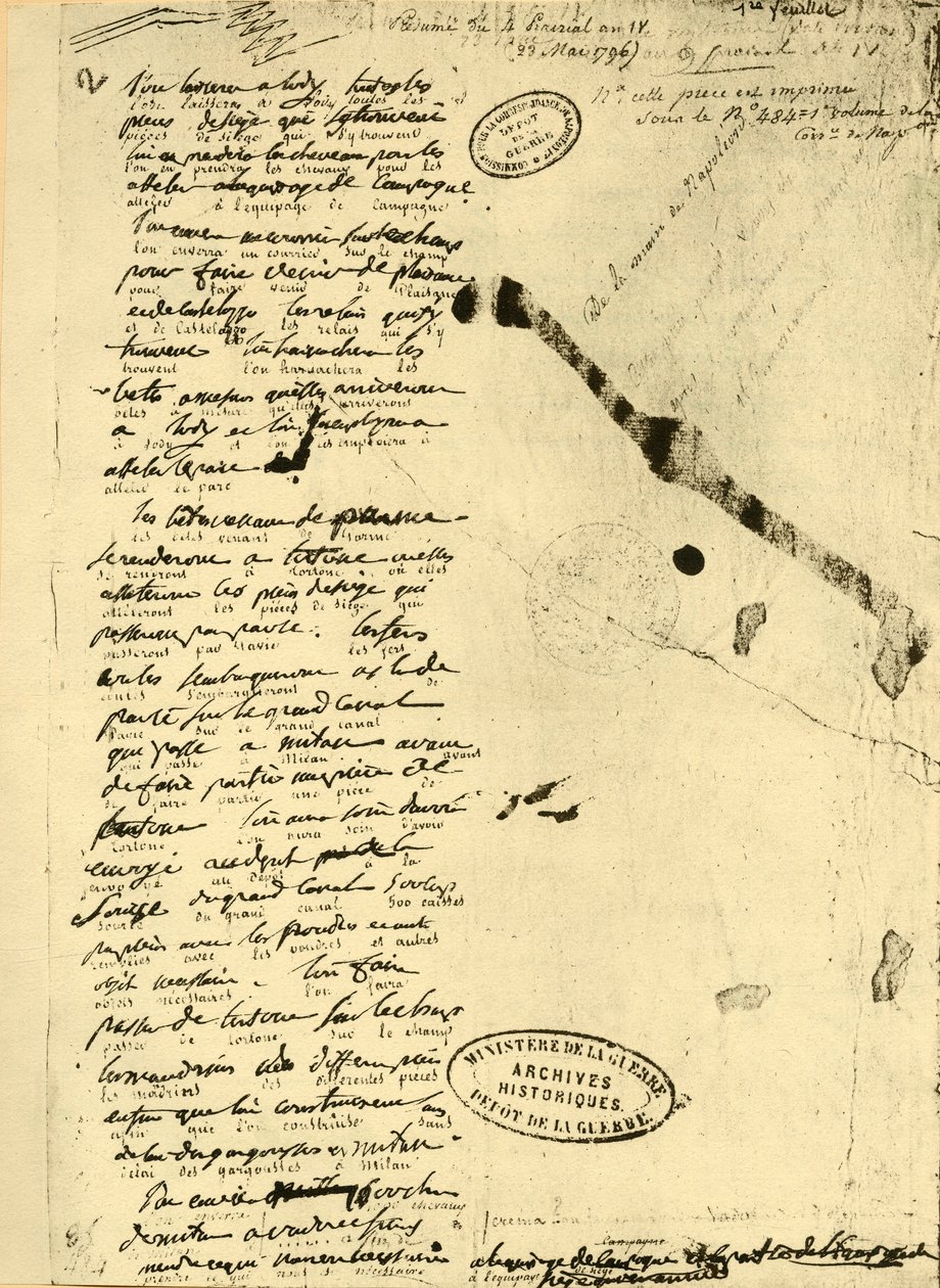 Dekret Napoleona Bonaparta, 23. května 1796, 1921. od Unbekannt